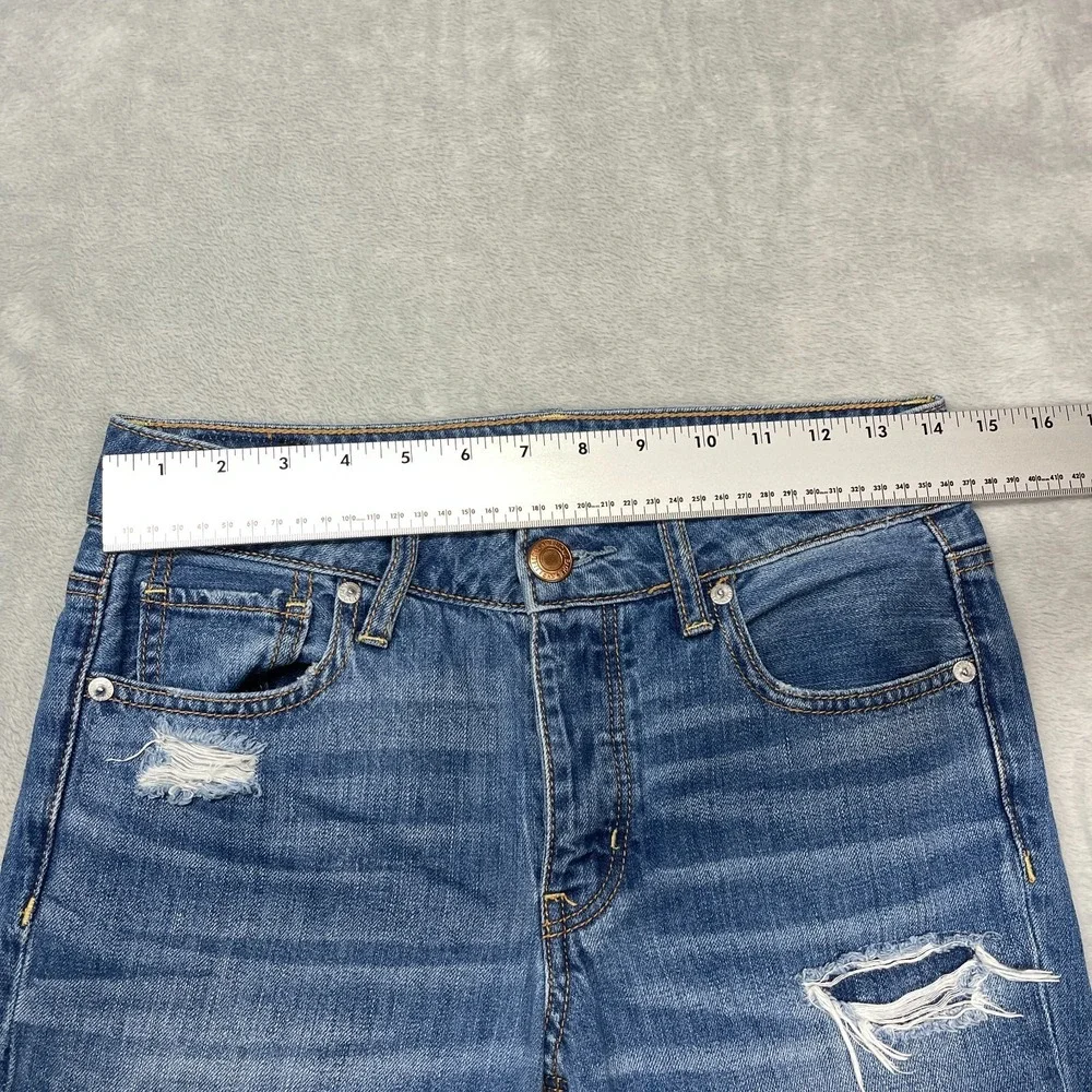 American‎ Eagle Jeans Womens 00 (29x29) Blue Denim Tomgirl Distressed Grunge Y2K